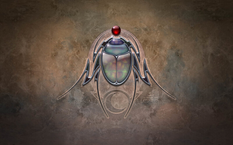 Stylized Scarab Beetle — Brown