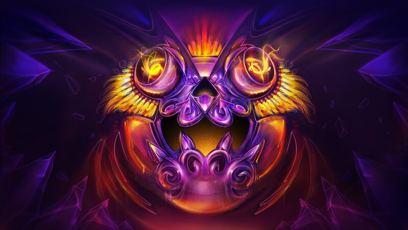 Stylized Skull Mask — Purple