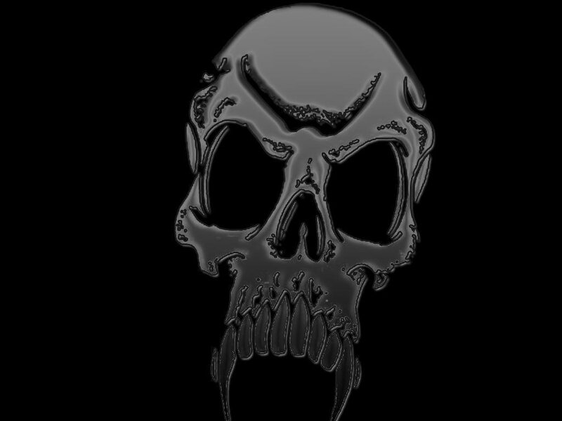 stylized skull with horns