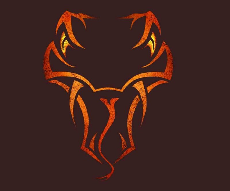 Stylized Snake Head — Orange