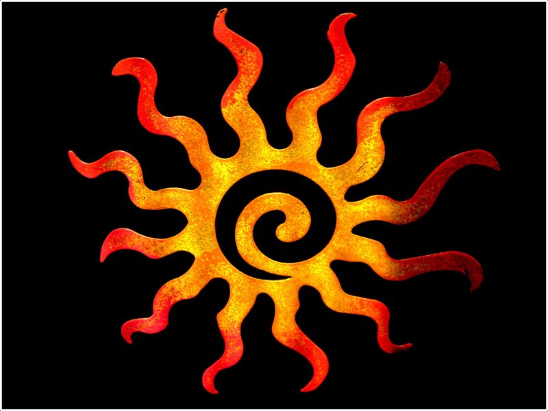 Stylized Sun Symbol — Red, Dramatic