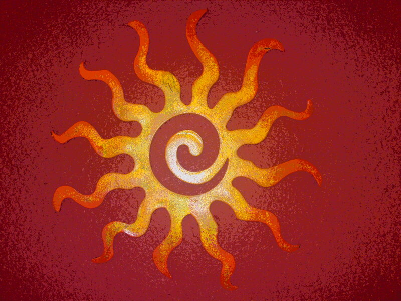 Stylized Sun Symbol — Red
