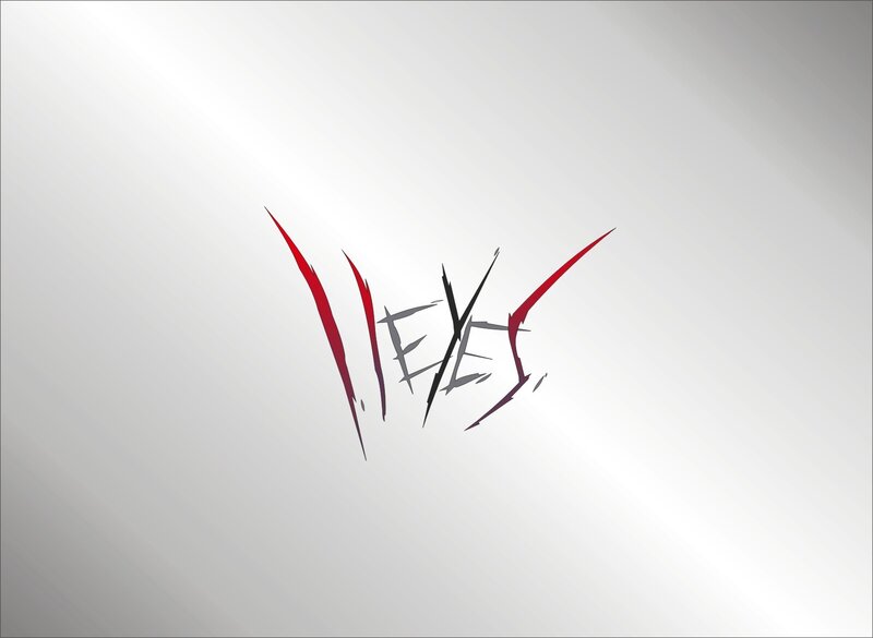 stylized text logo with red accents