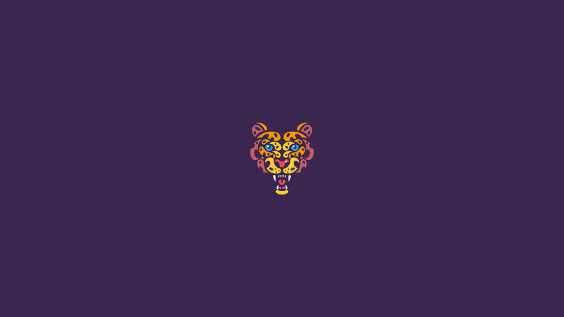 Stylized Tiger Head — Purple