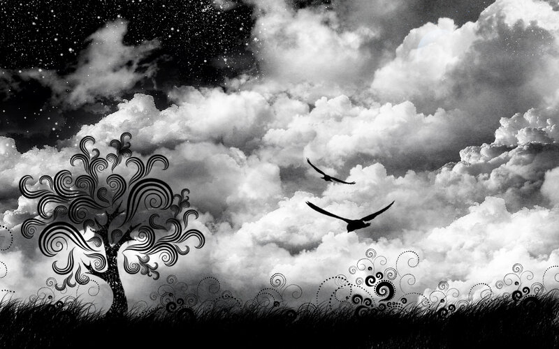 Stylized Tree and Birds