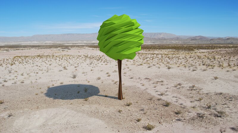 Stylized Tree in Desert