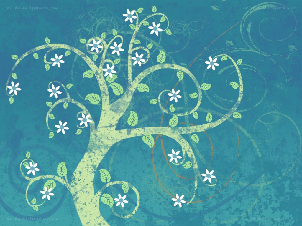 stylized tree with flowers