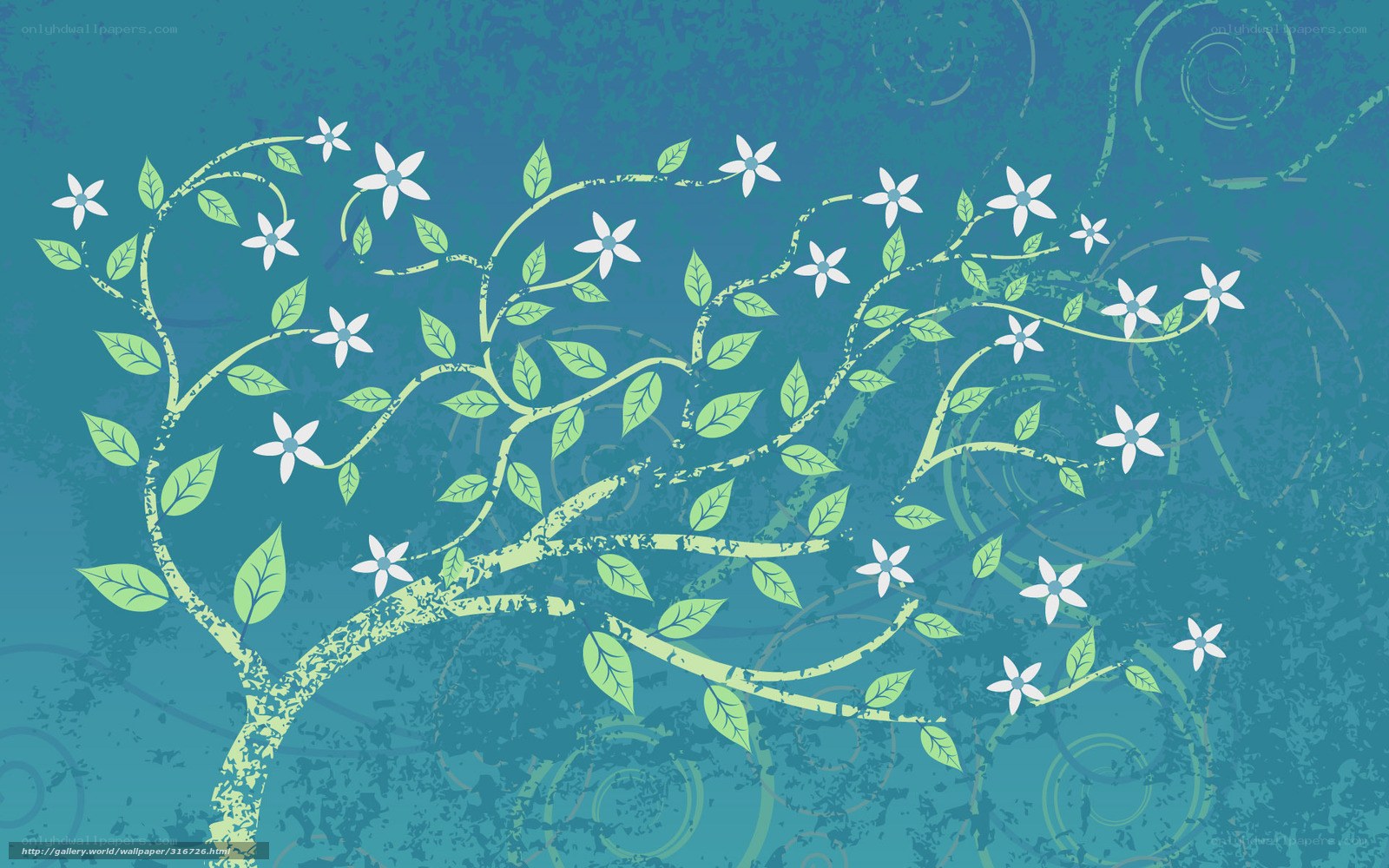 stylized tree with flowers