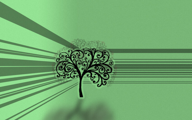 stylized tree with green background
