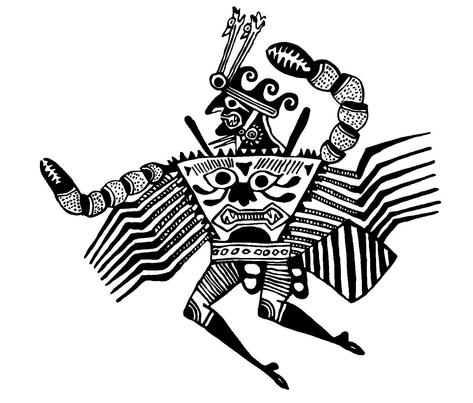 stylized tribal warrior figure