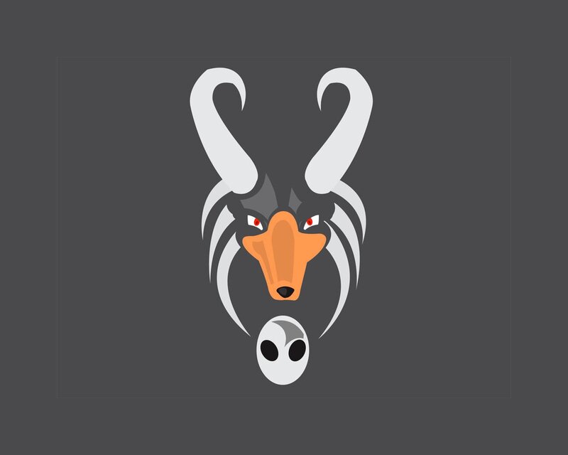 stylized wolf head logo