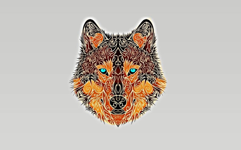 Stylized Wolf Head — Orange