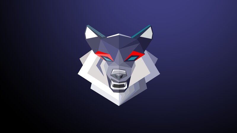 Stylized Wolf Head — Purple