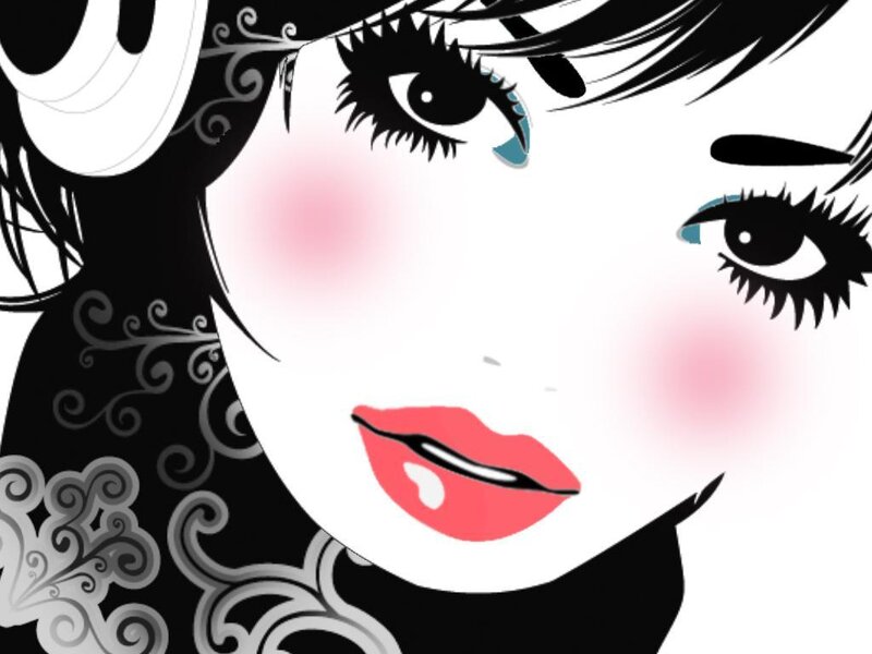 stylized woman's face illustration