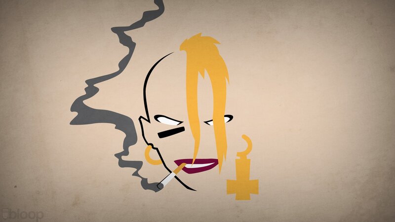 Stylized Woman Smoking — Beige