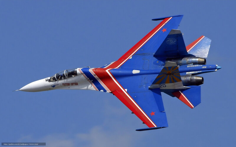 Su-27 Fighter Jet — Blue, Dynamic, Afternoon, Photograph