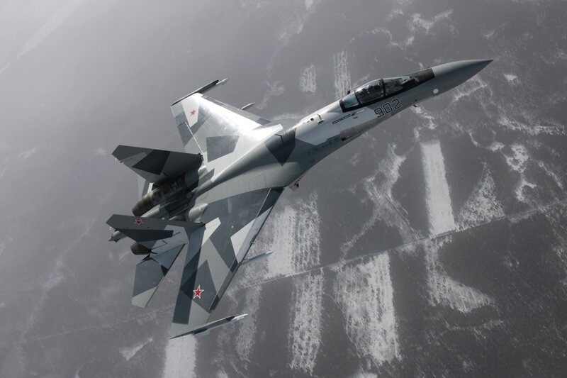 Su-27 fighter jet in flight