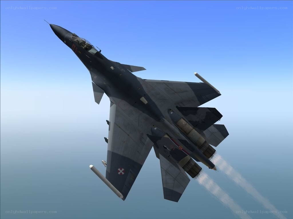 Su-27 fighter jet in flight