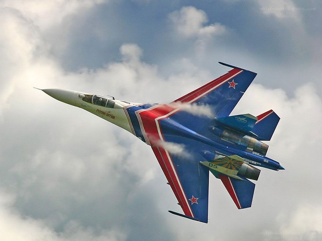 Su-27 fighter jet in flight