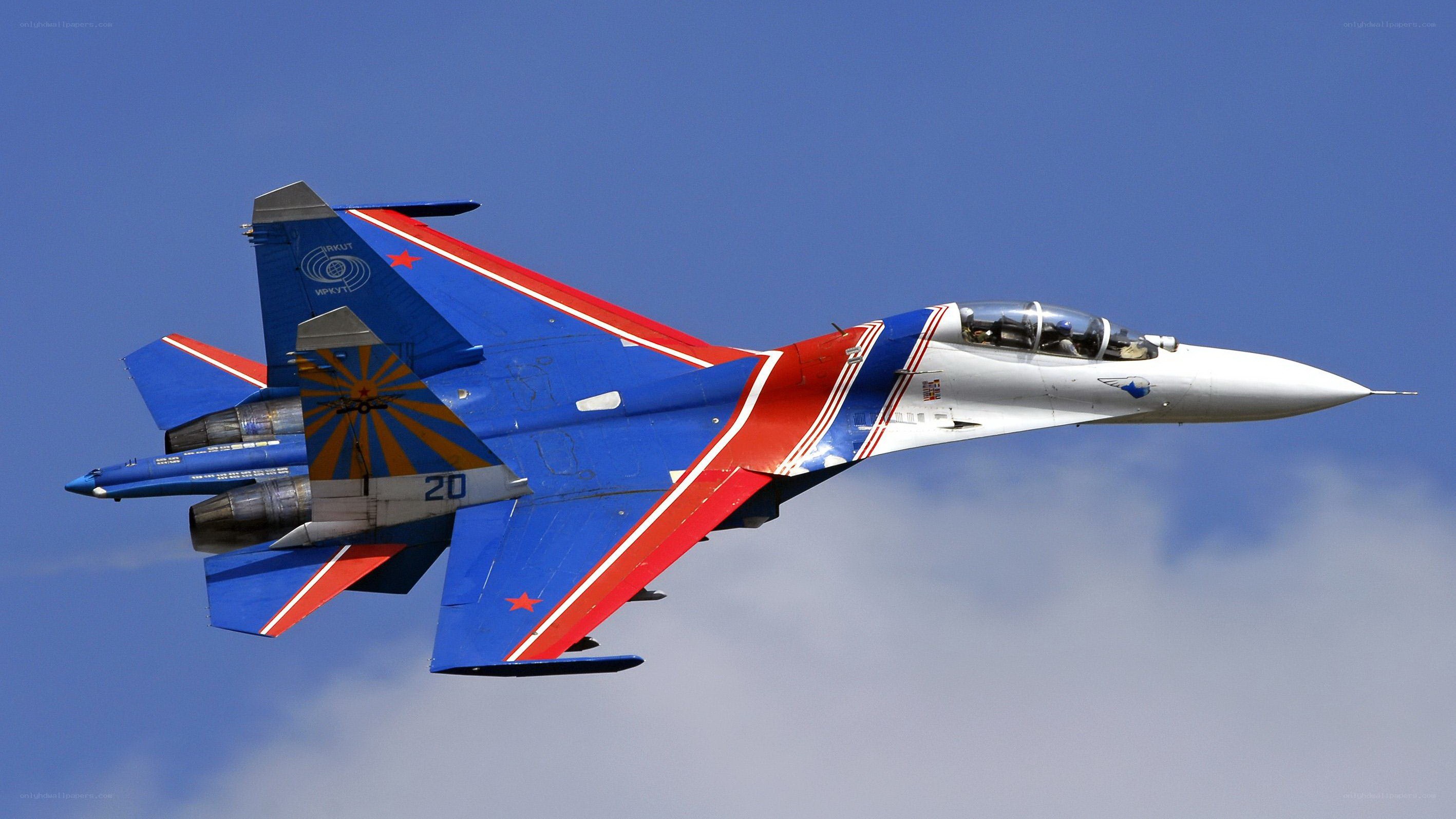 Su-27 fighter jet in flight