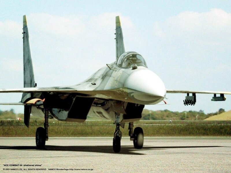 Su-27 fighter jet on runway