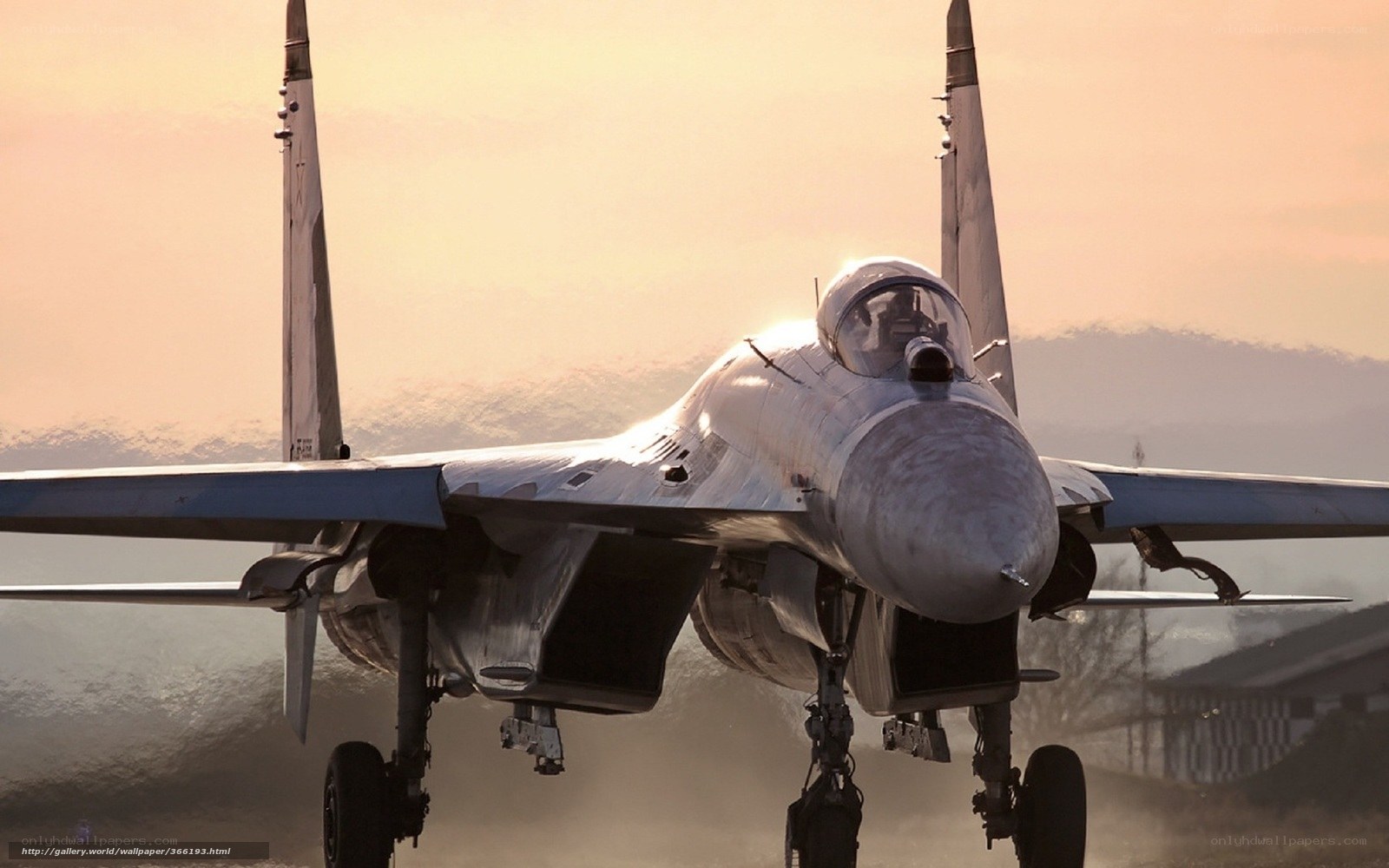 Su-27 fighter jet on runway