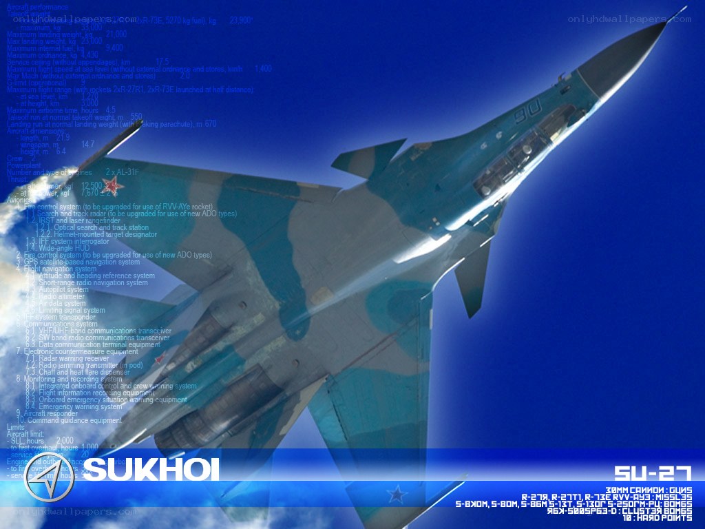 Su-27 fighter jet specifications