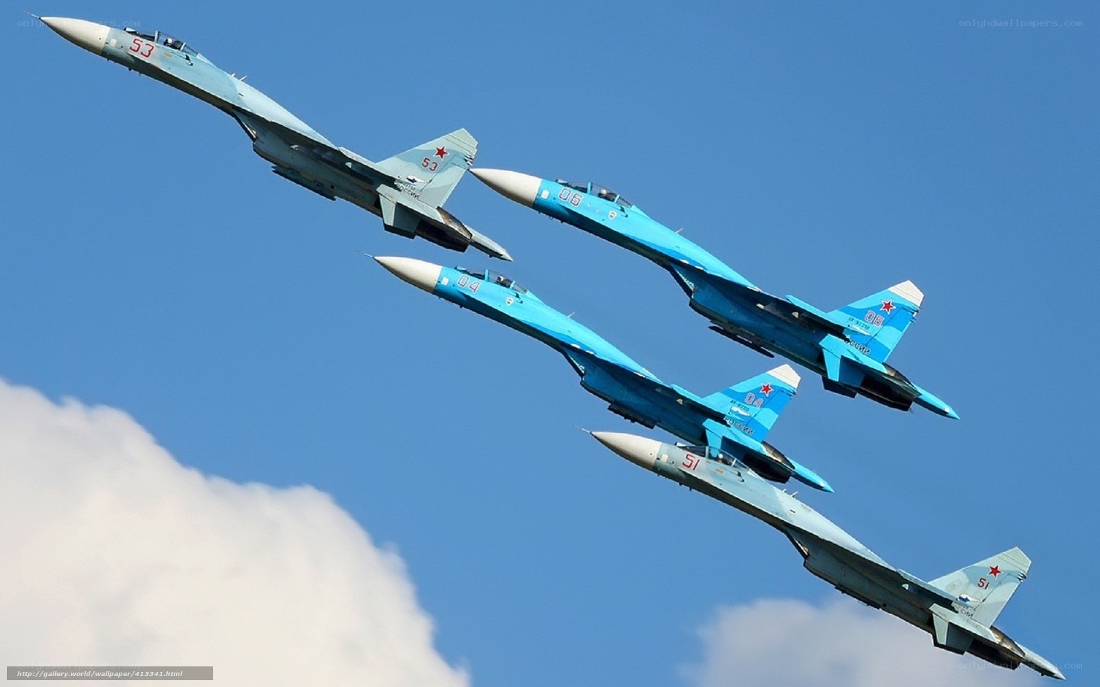 Su-27 fighter jets in formation