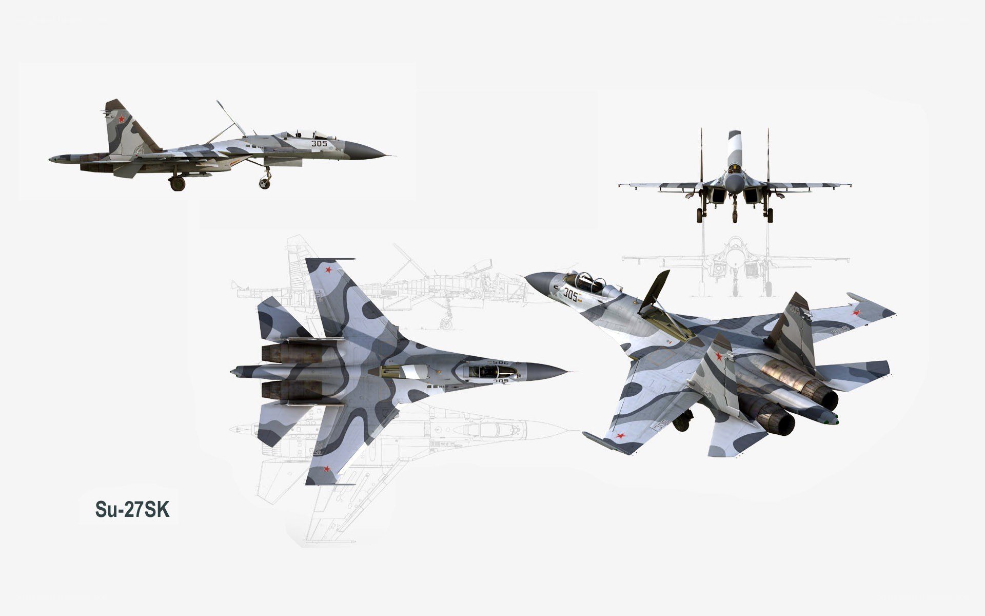 Su-27SK fighter jet views
