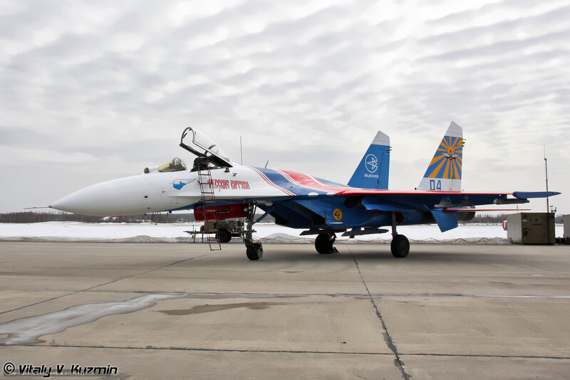 Su-30 Fighter Jet — Blue, Cold, Winter, Photograph