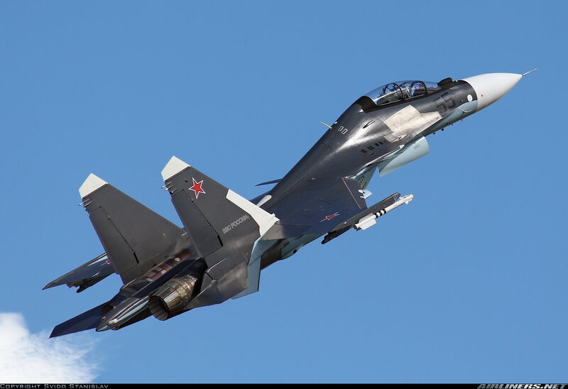 Su-30 Fighter Jet — Blue, Dynamic, Afternoon