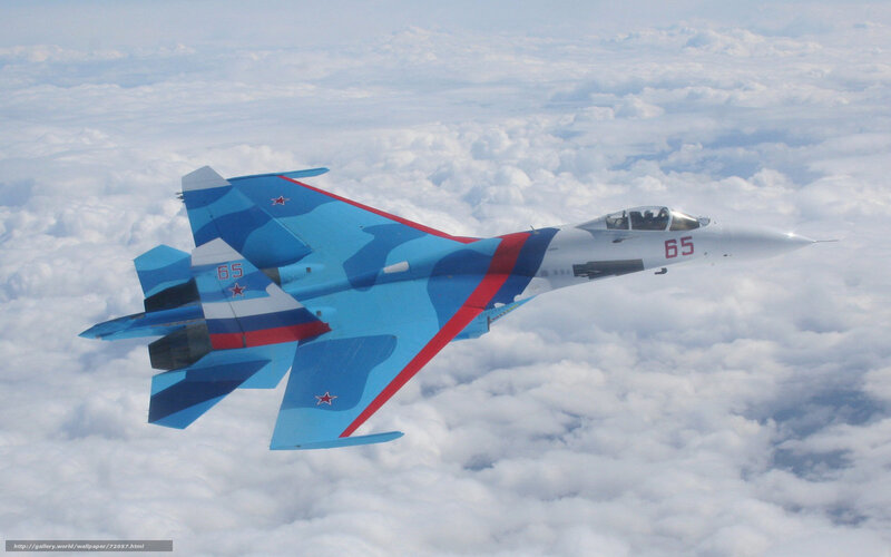 Su-30 Fighter Jet — Blue, Dynamic