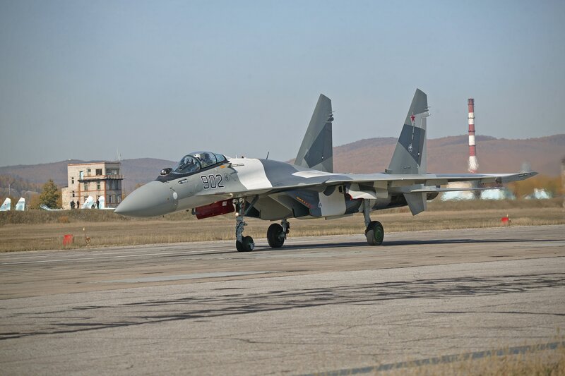 Su-30 Fighter Jet — Gray, Calm, Autumn