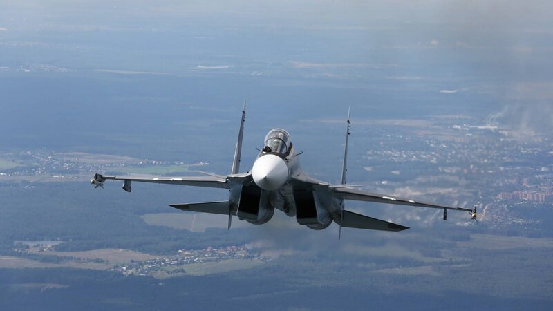 Su-30 Fighter Jet — Gray, Dramatic, Afternoon, Photograph, Aircraft