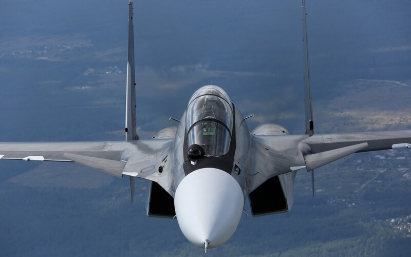 Su-30 Fighter Jet — Gray, Dramatic, Photograph, Pilot