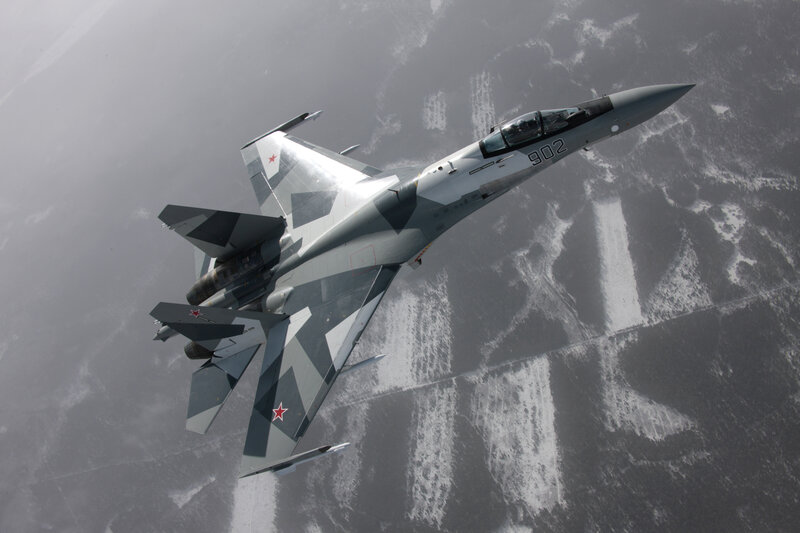 Su-30 Fighter Jet — Gray, Dramatic, Winter, Photograph, Aircraft