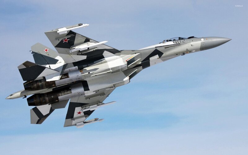 Su-30 Fighter Jet — Gray, Dynamic, Afternoon, Photograph, Aircraft, Sky