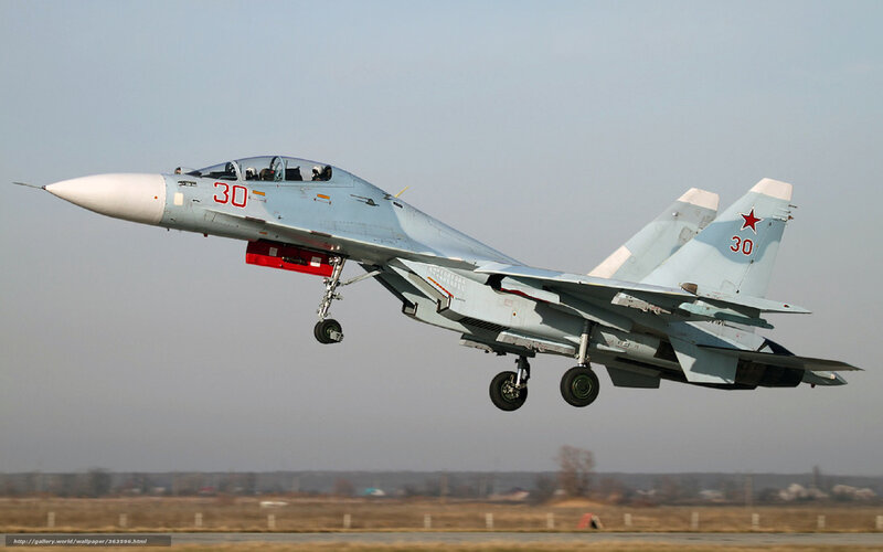Su-30 Fighter Jet — Gray, Dynamic, Afternoon, Photograph