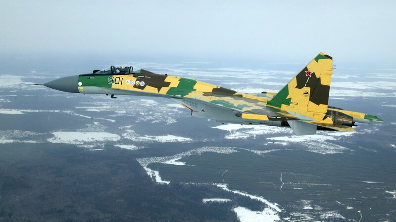 Su-30 Fighter Jet — Green, Aerial