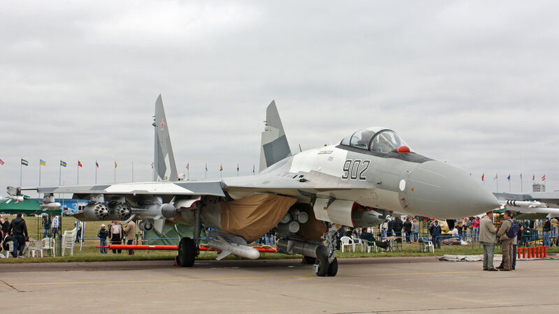 Su-30 fighter jet on display