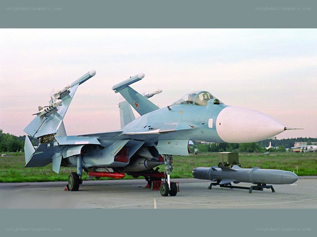 Su-30 fighter jet on display
