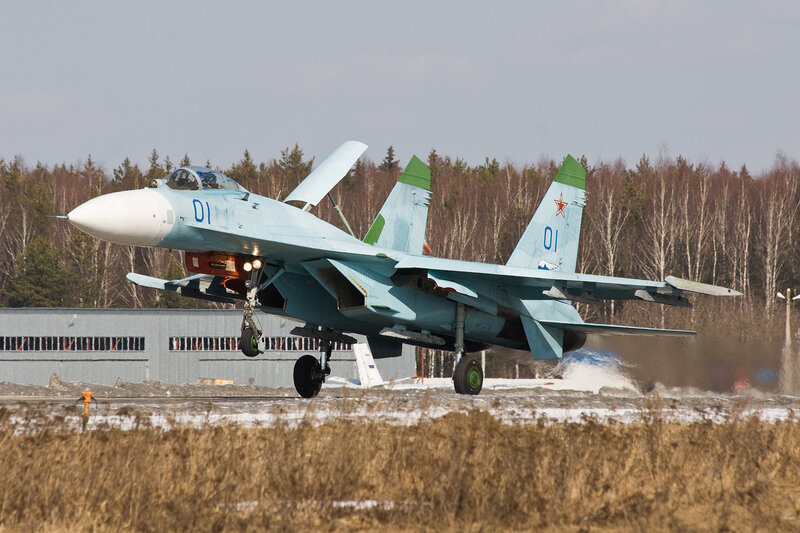 Su-30 fighter jet on runway