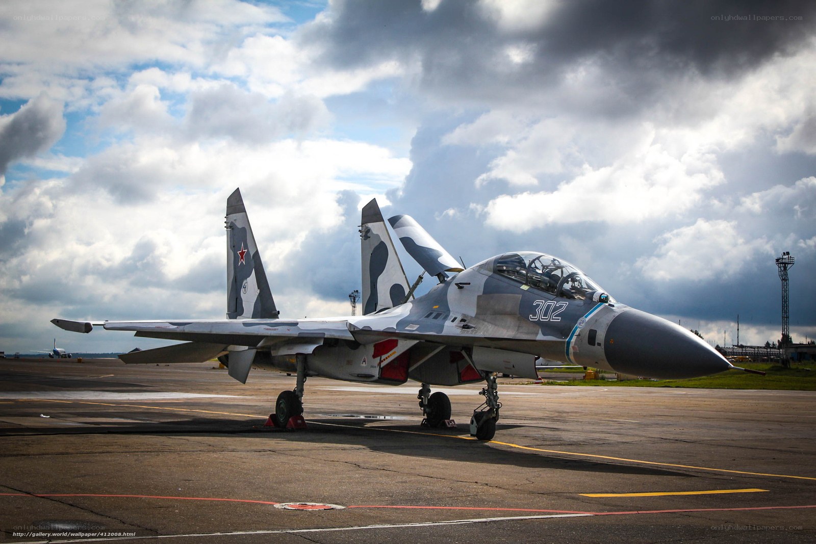Su-30 fighter jet on tarmac