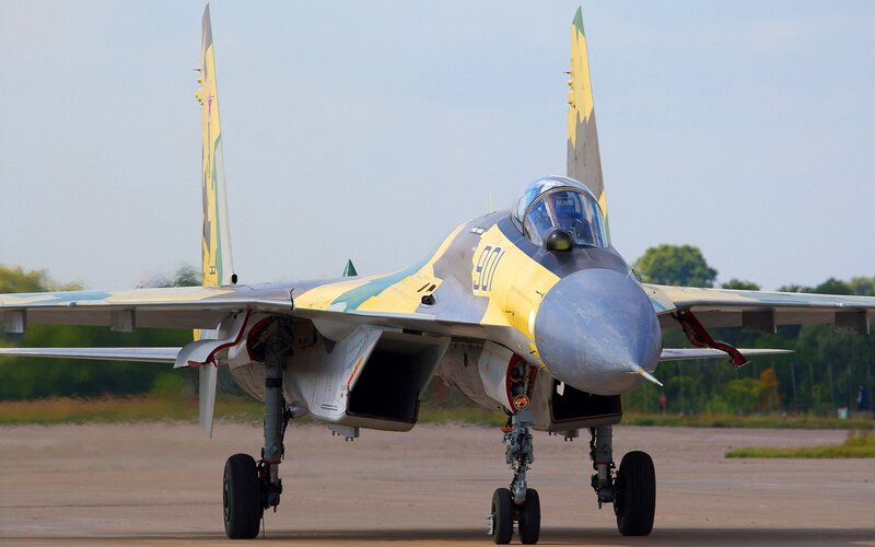Su-30 fighter jet on tarmac