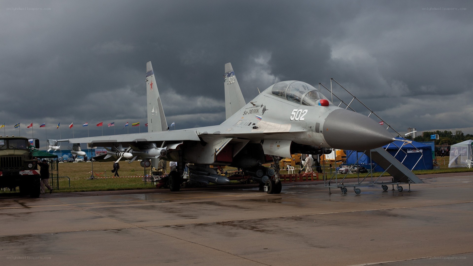 Su-30MK fighter jet on display