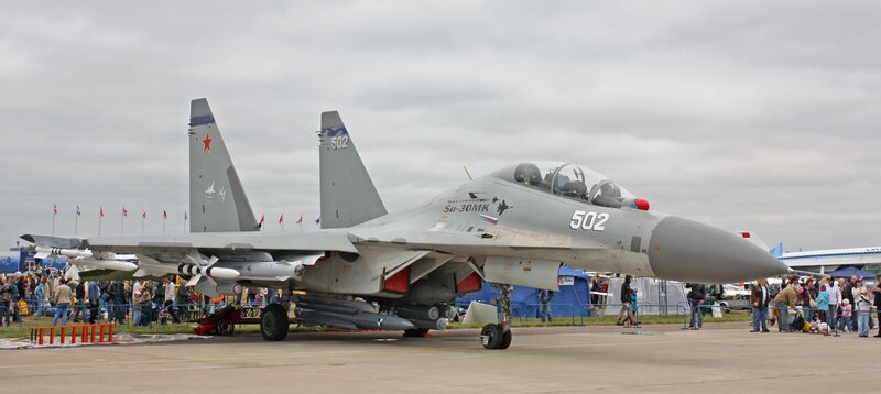 Su-30MK fighter jet on display