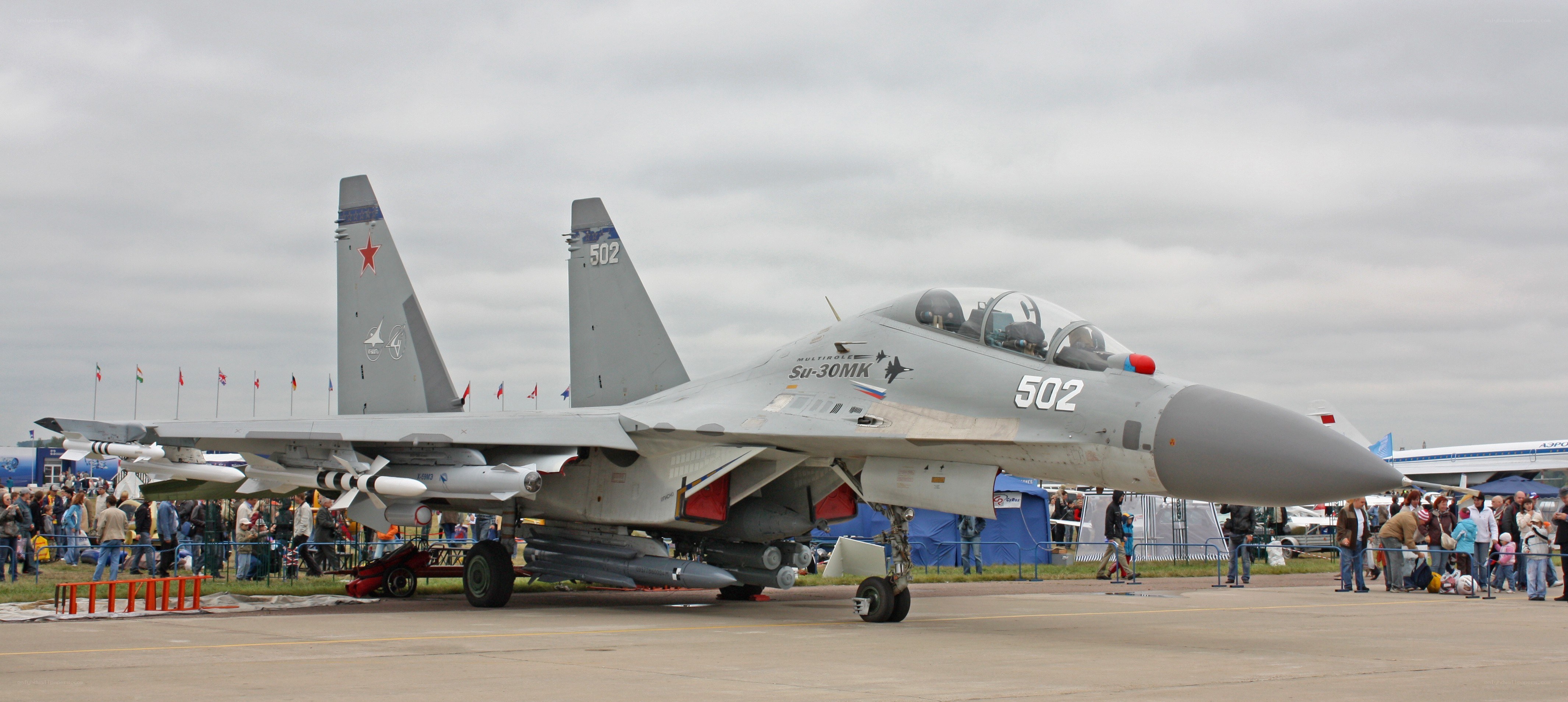 Su-30MK fighter jet on display