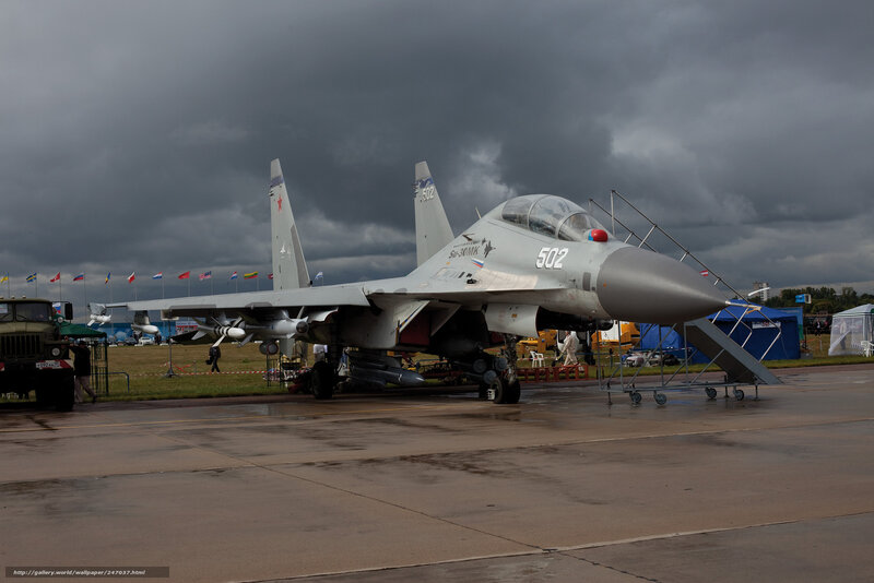 Su-30MK fighter jet on display