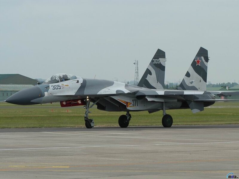 Su-30SM fighter jet on runway