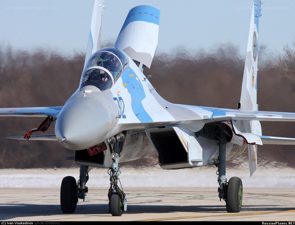 Su-32 fighter jet on runway